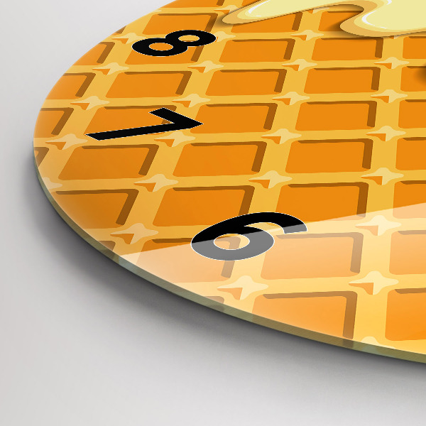Orologio rotondo in vetro Waffle e gelato