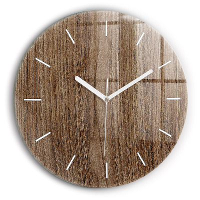 Orologio rotondo in vetro Legno scuro