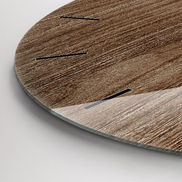 Orologio rotondo in vetro Legno scuro