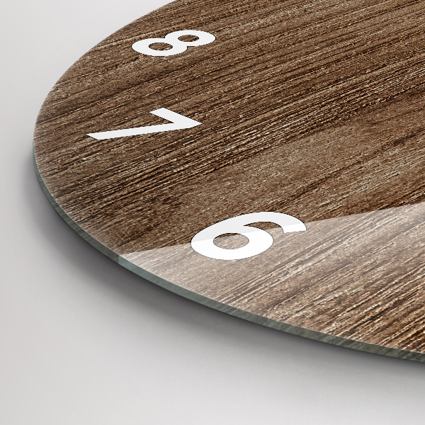 Orologio rotondo in vetro Legno scuro