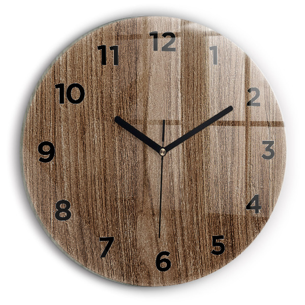 Orologio rotondo in vetro Legno scuro