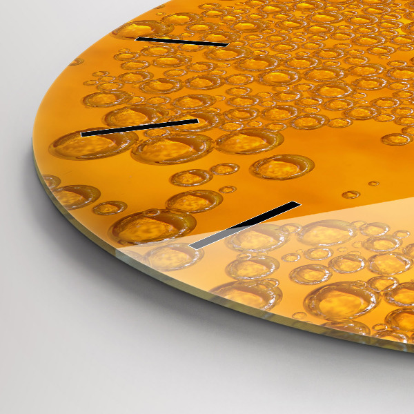 Orologio rotondo in vetro Birra con schiuma