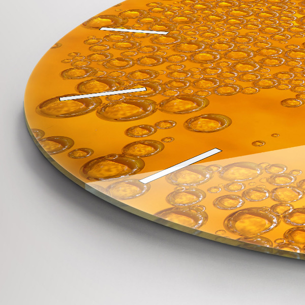 Orologio rotondo in vetro Birra con schiuma