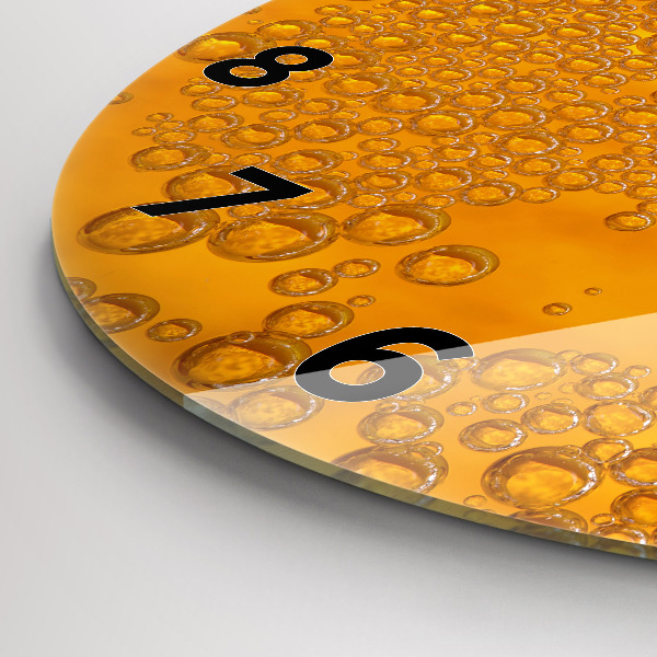 Orologio rotondo in vetro Birra con schiuma