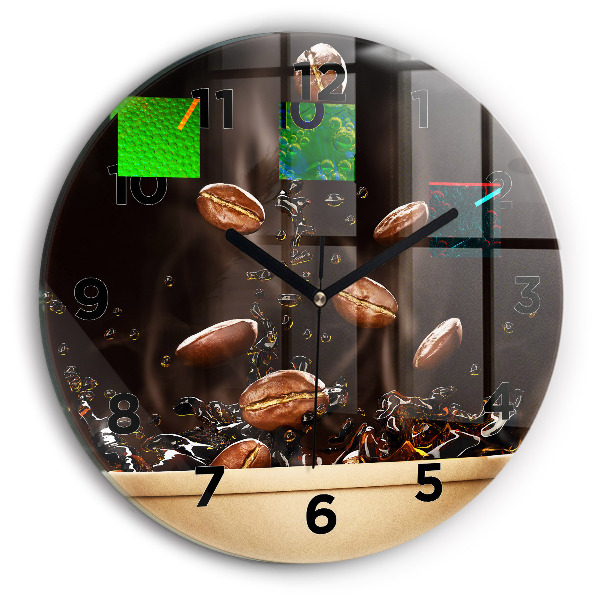 Orologio rotondo in vetro Caffè caldo