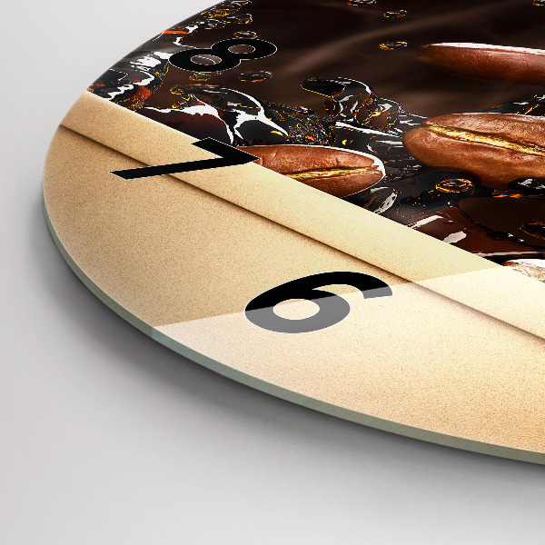 Orologio rotondo in vetro Caffè caldo