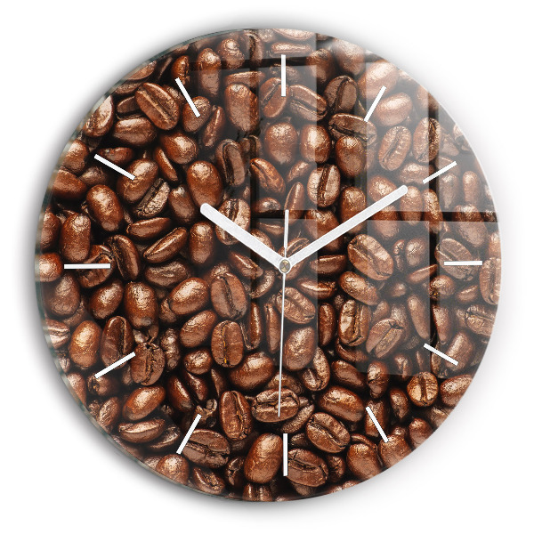 Orologio rotondo in vetro Chicchi di caffè