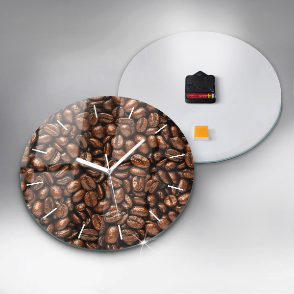 Orologio rotondo in vetro Chicchi di caffè