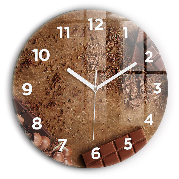 Orologio rotondo in vetro Barrette di cioccolato