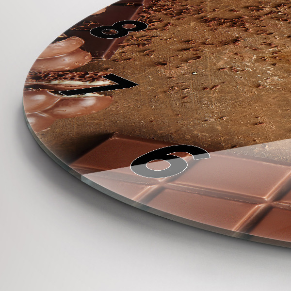 Orologio rotondo in vetro Barrette di cioccolato