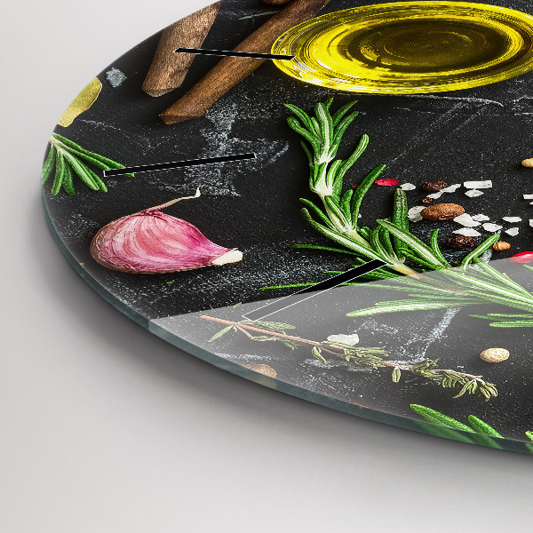 Orologio rotondo in vetro Spezie sul bancone