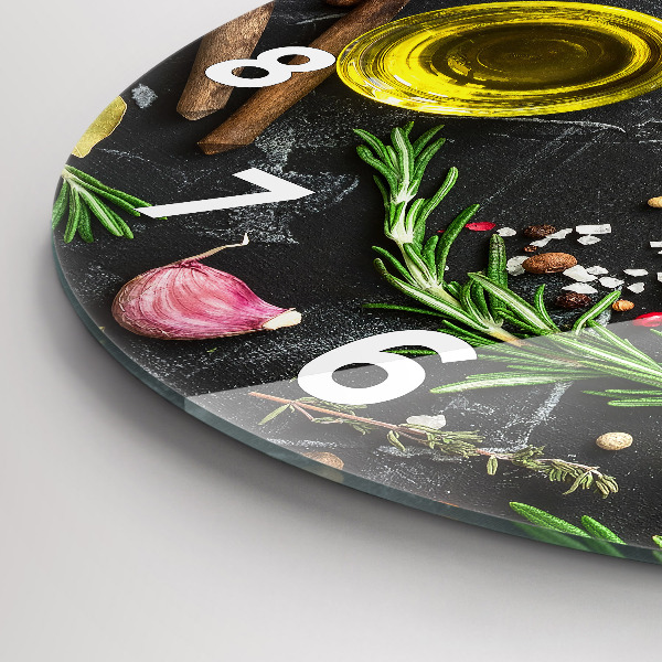 Orologio rotondo in vetro Spezie sul bancone