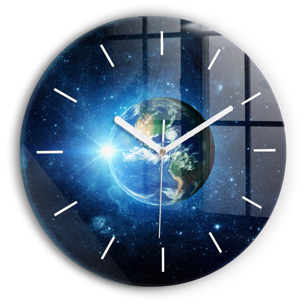 Orologio rotondo in vetro Terra e galassia – NASA