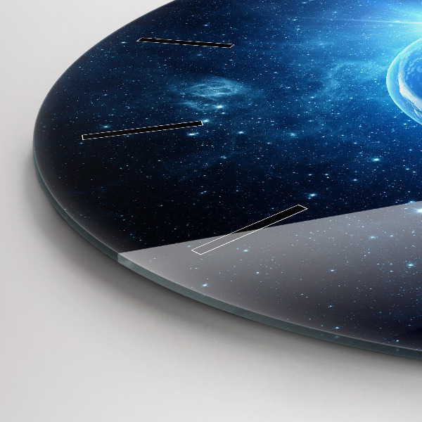 Orologio rotondo in vetro Terra e galassia – NASA