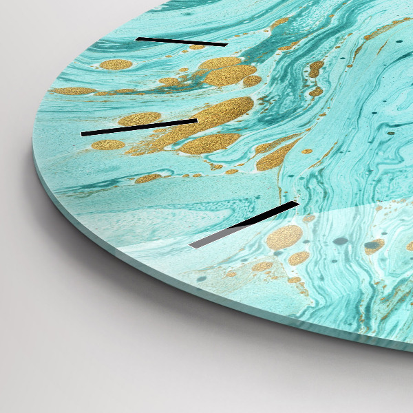 Orologio rotondo in vetro Trama di marmo