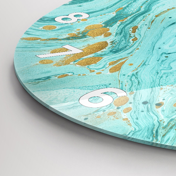 Orologio rotondo in vetro Trama di marmo