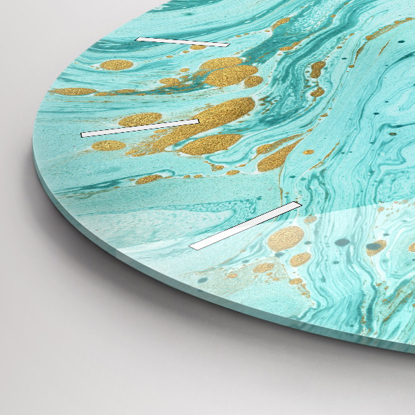 Orologio rotondo in vetro Trama di marmo