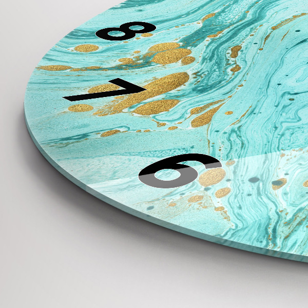 Orologio rotondo in vetro Trama di marmo