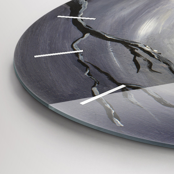 Orologio rotondo in vetro Corvo al chiaro di luna