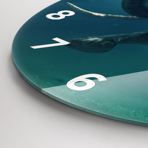 Orologio rotondo in vetro Elefante che nuota nell'oceano
