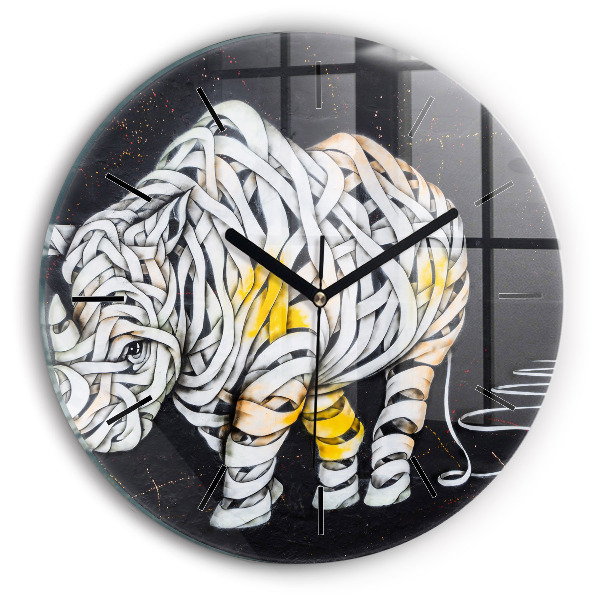 Orologio rotondo Rinoceronte astratto