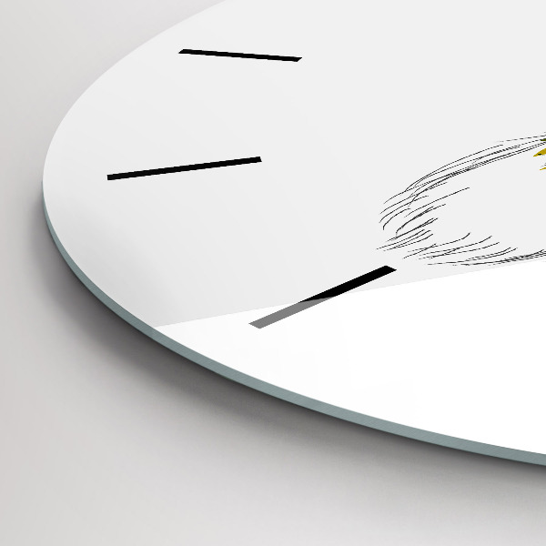 Orologio rotondo Testa di cervo colorata