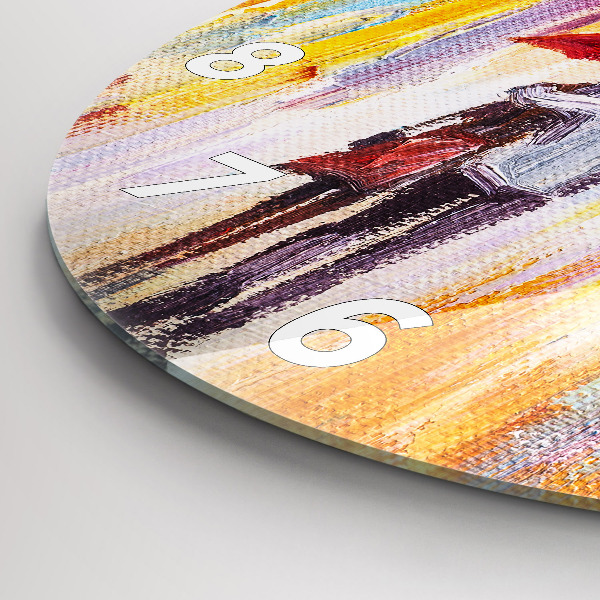 Orologio rotondo Coppia sotto la pioggia