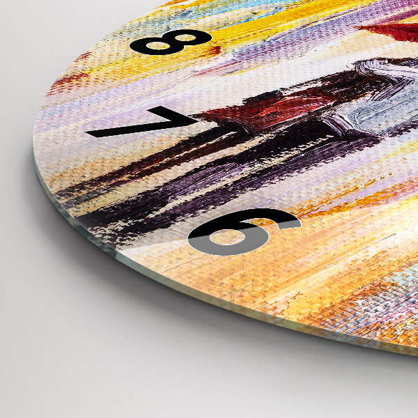 Orologio rotondo Coppia sotto la pioggia