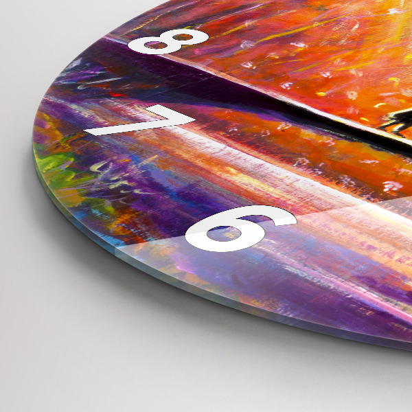 Orologio rotondo in vetro Coppia nella foresta