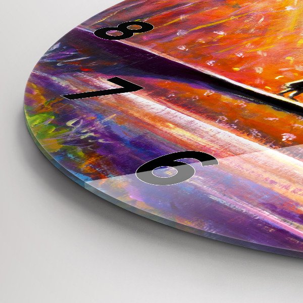 Orologio rotondo in vetro Coppia nella foresta