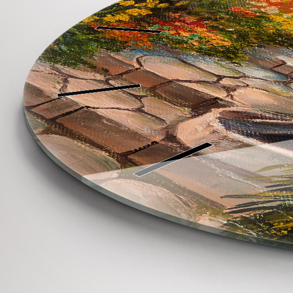 Orologio rotondo Composizione dell'olio nella foresta