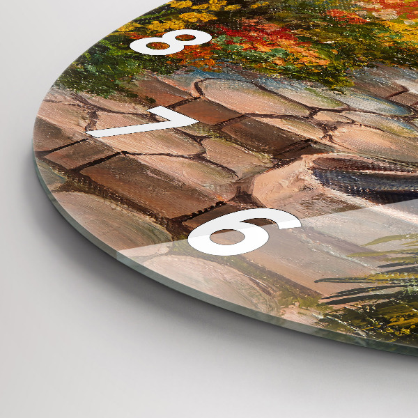 Orologio rotondo Composizione dell'olio nella foresta