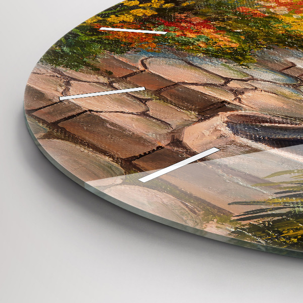 Orologio rotondo Composizione dell'olio nella foresta