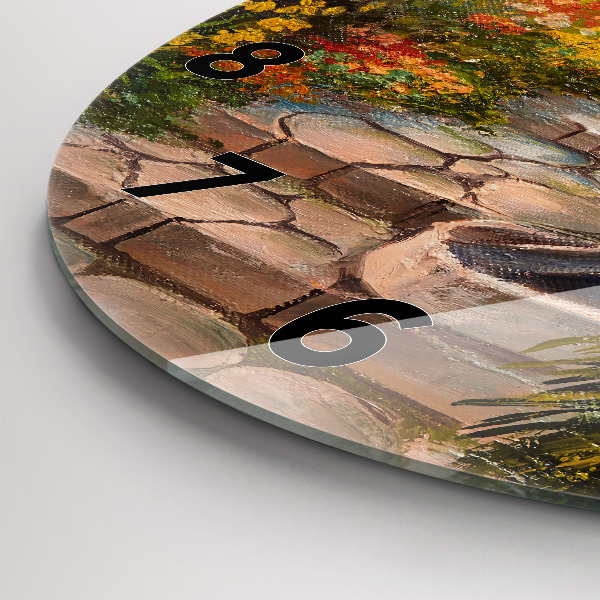 Orologio rotondo Composizione dell'olio nella foresta