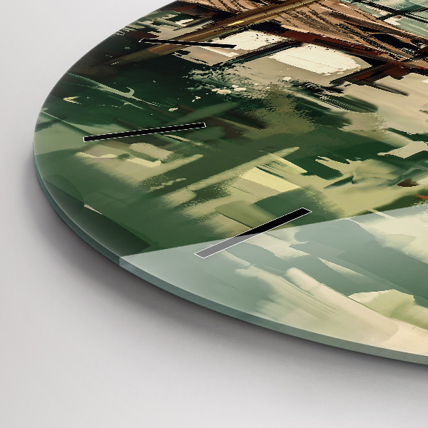 Orologio rotondo Barche da pesca nel porto