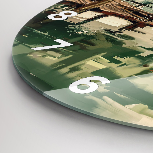 Orologio rotondo Barche da pesca nel porto