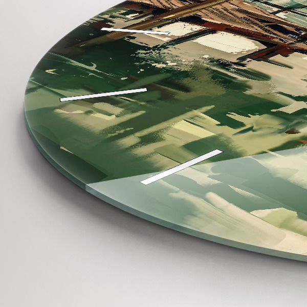 Orologio rotondo Barche da pesca nel porto