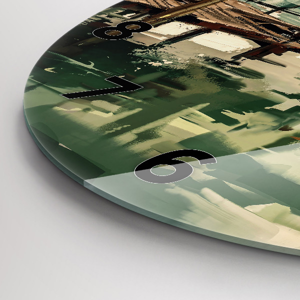 Orologio rotondo Barche da pesca nel porto