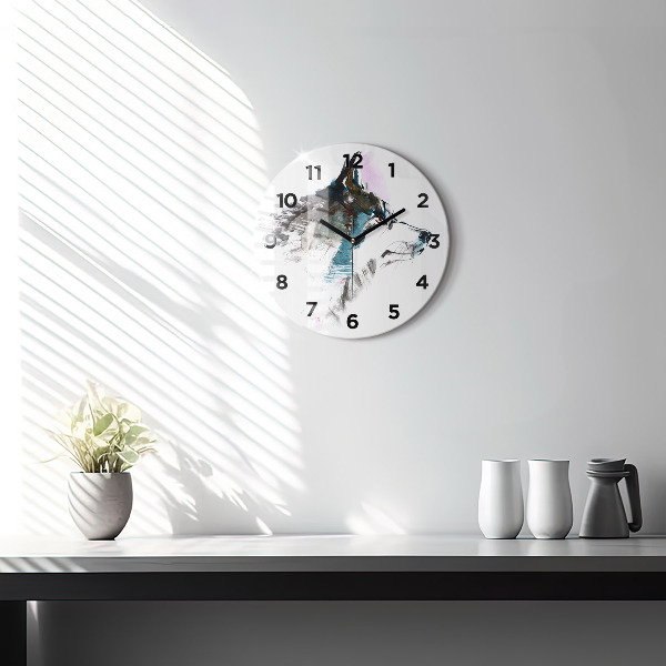 Orologio rotondo Profilo del lupo dipinto