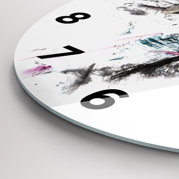 Orologio rotondo Profilo del lupo dipinto