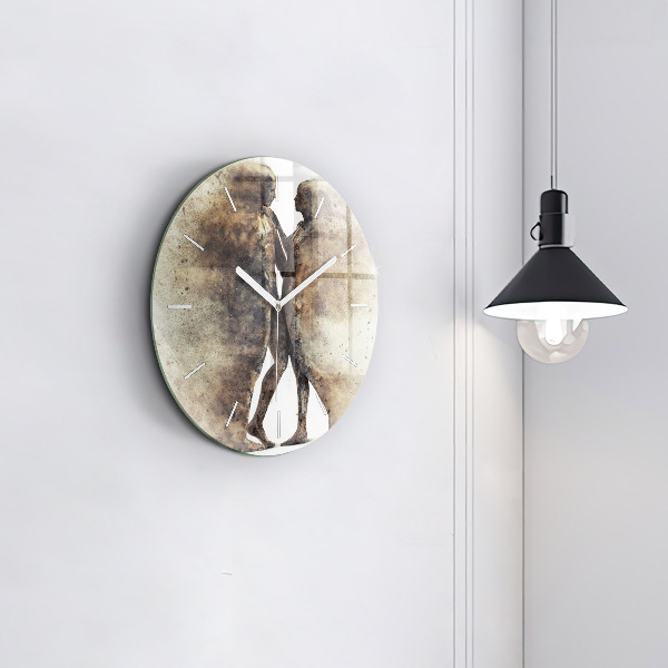 Orologio rotondo Persone astratte di sabbia