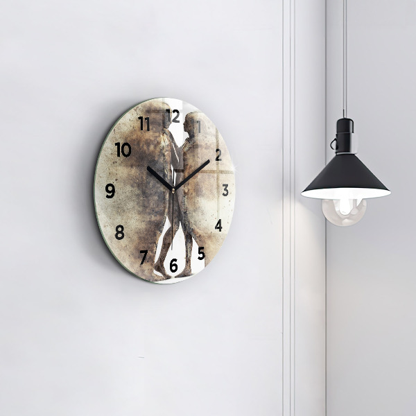 Orologio rotondo Persone astratte di sabbia