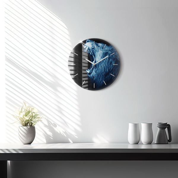 Orologio rotondo Leone selvaggio