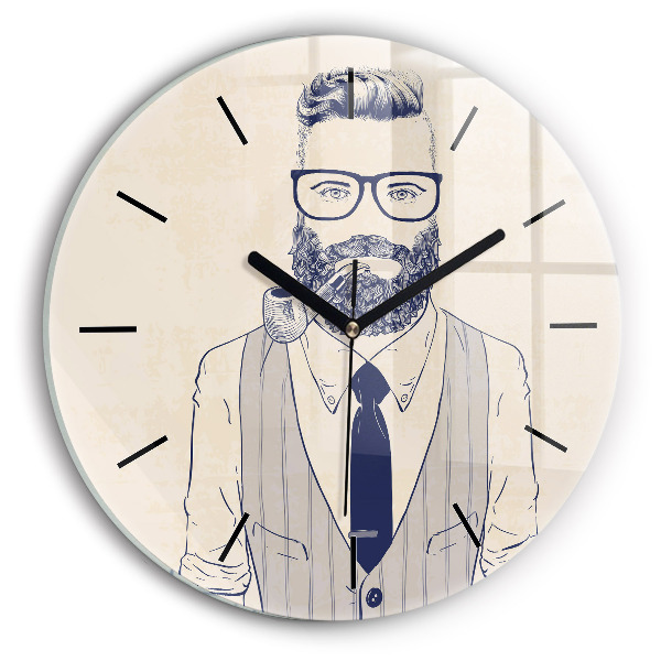 Orologio rotondo Uomo con la barba