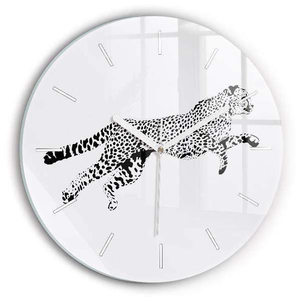 Orologio rotondo Silhouette di una pantera