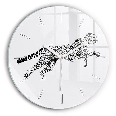 Orologio rotondo Silhouette di una pantera