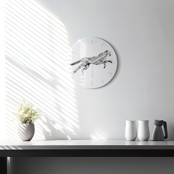 Orologio rotondo Silhouette di una pantera