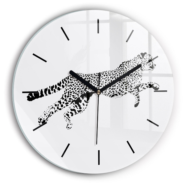 Orologio rotondo Silhouette di una pantera