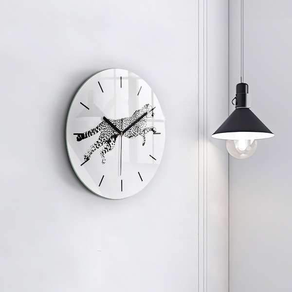 Orologio rotondo Silhouette di una pantera