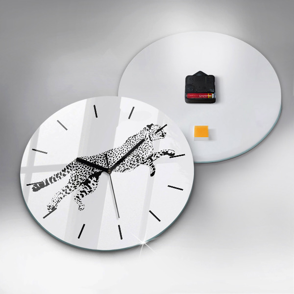 Orologio rotondo Silhouette di una pantera